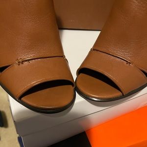 Coach Walnut leather bootie size 8 with 4 inch heel